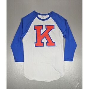 Charlie Hustle KU Jayhawks Baseball Style T-Shirt Mens‎ Medium 3/4 Sleeve